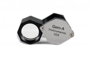 Gem-A 10x Hexagonal Loupe, with chrome finish