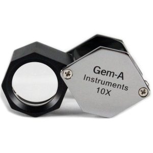 Gem-A 10x Hexagonal Loupe, with chrome finish-0